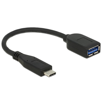 Product Καλώδιο USB Delock USB3.1 C -> A M/F 0.10m coaxial Black Prem base image