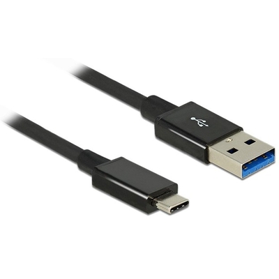 Product Καλώδιο USB Delock USB3.1 C -> A M/M 1.00m coaxial Black Prem base image