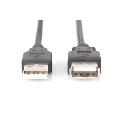 Product Καλώδιο USB Digitus USB 2.0 extension Typ A -A M/F 1.8m, Black base image