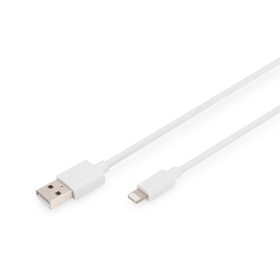 Product Καλώδιο USB Digitus USB 2.0 A St. -> Lightning St., MFI 2M White base image