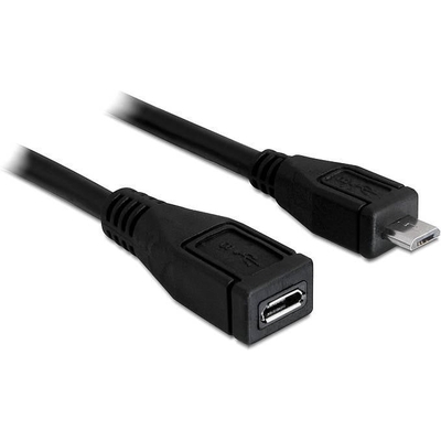 Product Καλώδιο USB Delock USB Verl. Micro-B -> Micro-B M/F 1.00m sw base image
