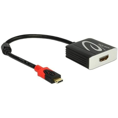 Product Καλώδιο USB Delock Type-C -> HDMI A M/F 4K 0.20m Black base image
