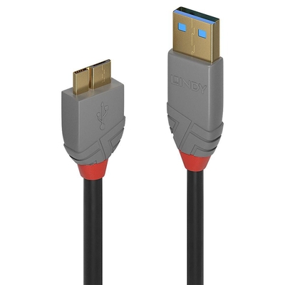 Product Καλώδιο USB Lindy 3.0 Typ A/Micro-B Anthra Line M/M 0.5m base image