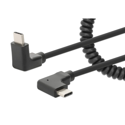 Product Καλώδιο USB Manhattan Spiralkabel Type-C to Type-C charging 1m Black base image