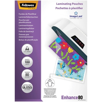 Product Ζελατίνες Πλαστικοποίησης Fellowes ImageLast A4 80 micron 100-pack base image