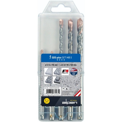 Product Τρυπάνια Alpen SDS+ F4 MB5 5-6x110/6-8-10 x160 base image