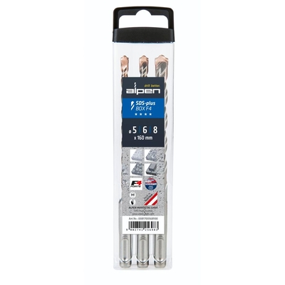 Product Τρυπάνια Alpen SDS+ F4 Box 3 pcs. 5-6-8x1 60 base image