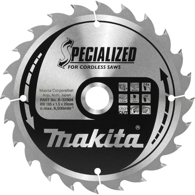 Product Δίσκος Κοπής Makita B-32904 SPECIALIZED Saw Blade 165x20x24Z base image