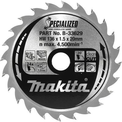 Product Δίσκος Κοπής Makita B-33629 SPECIALIZED Saw Blade 136x20x24Z base image