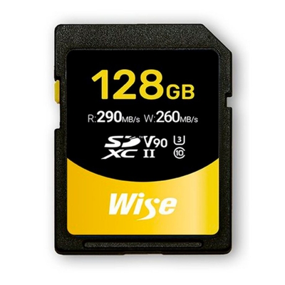 Product Κάρτα Μνήμης SDXC 128GB Wise UHS-II V90 R:290MBs / W:260MBs WI-SD-N128 base image