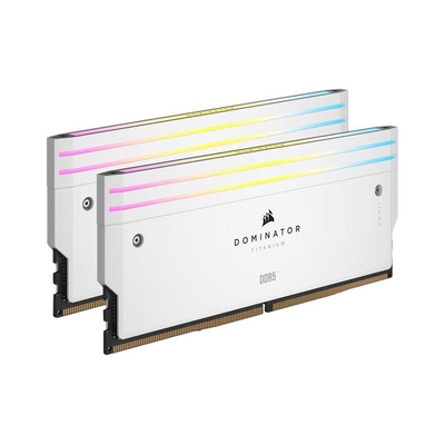 Product Μνήμη RAM Σταθερού DDR5 96GB Corsair Dominator Titanium RGB - (2 x 48GB Kit) - 6400 DIMM CL32 White base image
