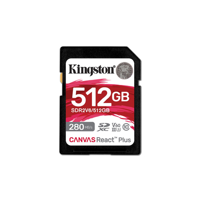 Product Κάρτα Μνήμης SDXC 512GB Kingston Canvas React Plus - flash memory card - - UHS-II base image