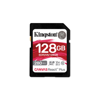 Product Κάρτα Μνήμης SDXC 128GB Kingston Canvas React Plus - flash memory card - - UHS-II base image