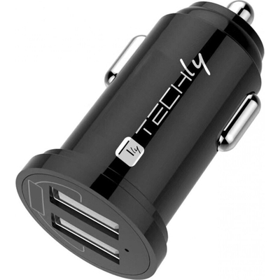 Product Φορτιστής Αυτοκινήτου Techly 2p USB A 5V/2.4A Black base image