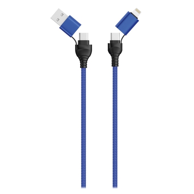Product Καλώδιο USB 2GO USB / Type C LadeCable 4 in 1 USB A, Lighn. 1,2m Blue base image