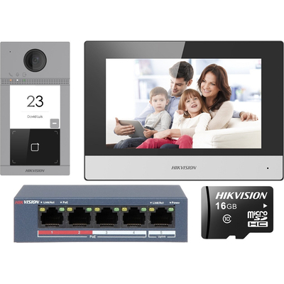 Product Ασύρματο Σετ Θυροτηλεόρασης Hikvision Video Intercom DS-KIS604-S(C)(O-STD)/Europe BV base image