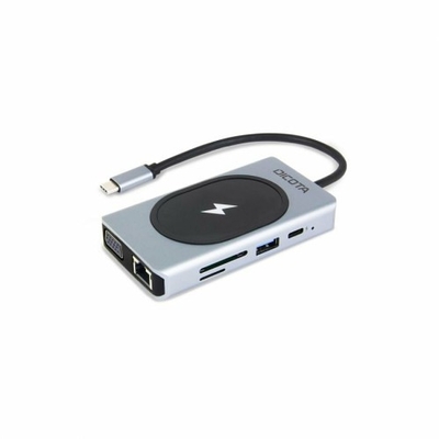 Product Docking Station Dicota USB-C 10-in-1 Charging Hub 4K PD 100W silver base image