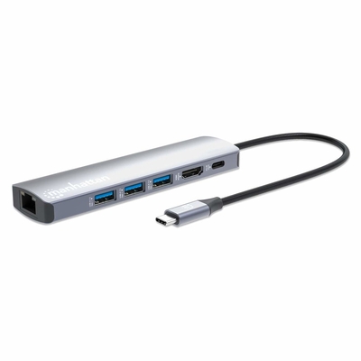 Product Docking Station Manhattan 6-in-1 4K USB-C 1xHDMI 3xUSB 5 Gb/s base image