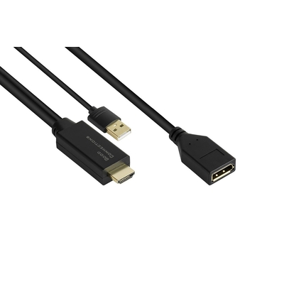 Product Καλώδιο HDMI Good Connections HDMI2.0b-St.-DP1.2-Bu. 0,3m base image