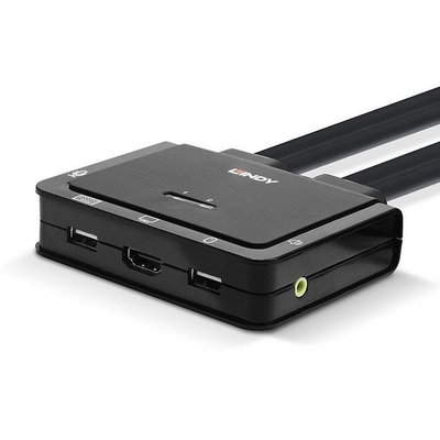 Product KVM Switch Lindy 2 Port HDMI 18G, USB Type C Cable base image
