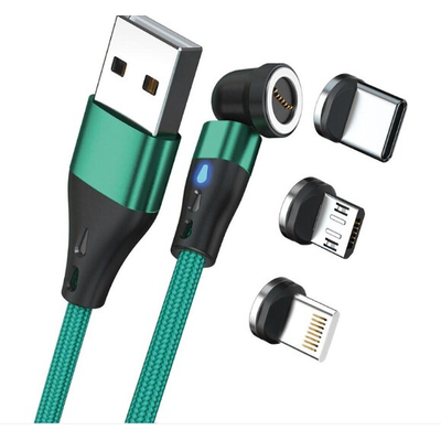 Product Καλώδιο USB Realpower Magnetic 3 Amp,2m,Green with Adaptern base image