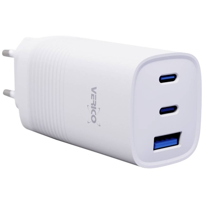 Product Φορτιστής Πρίζας Verico MOJO GaN 65W PD, 3-Port (USB-A & USB-C) WH retail base image