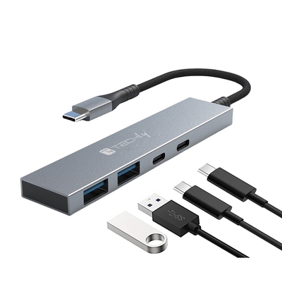 Product USB Hub Techly 4p. 2USB 3.2-2USB-C base image