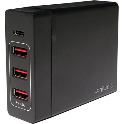 Product Φορτιστής Πρίζας Logilink USB 3xUSB-A Port+1xUSB-C Port,60W base image