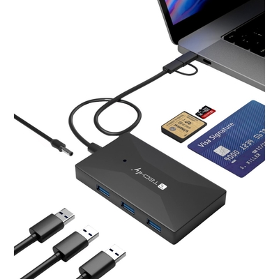 Product USB Hub Techly Multi-Card Reader and-A/C base image