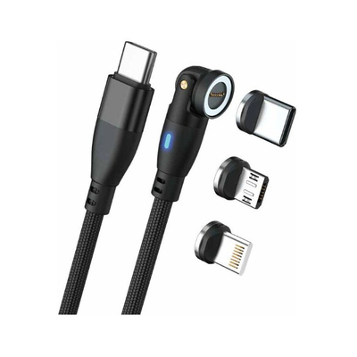 Product Καλώδιο USB Realpower Magnetic 100 Watt,1m,black with Adaptern base image