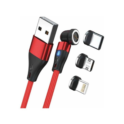 Product Καλώδιο USB Realpower Magnetic 3 Amp,1m,rot with Adaptern base image