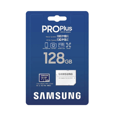Product Κάρτα Μνήμης MicroSD 128GB Samsung SDXC EVO Plus (2024)(CL10) retail base image