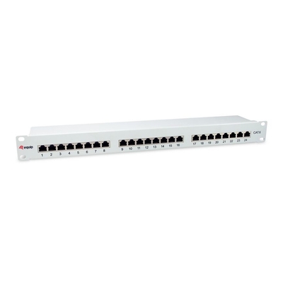 Product Patch Panel Equip 24x RJ45 Cat6 19" FTP 1HE ISO/IEC hellGray base image