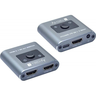 Product HDMI Switch Techly 2.1 2X1 8K base image
