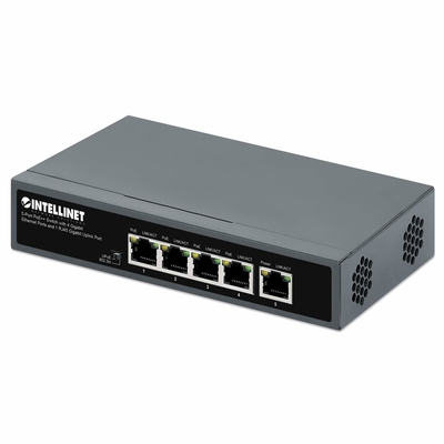 Product Network Switch Intellinet 5-Port PoE++ 4 Gb + 1 RJ45 Gb Uplink-Port base image