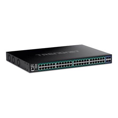 Product Network Switch Trendnet 52-Port Gigabit Web Smart PoE+ w.10G SFP+ base image