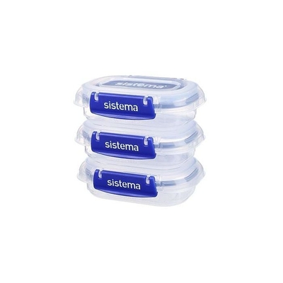 Product Δοχείο Φαγητού Sistema Set KLIP IT PLUS 3 x 180 ml Blue base image