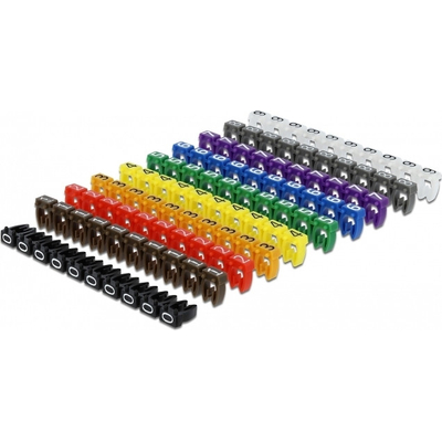 Product Σήμανση Καλωδίων Delock Cablemarker Clips 0-9 farbig 100St. base image