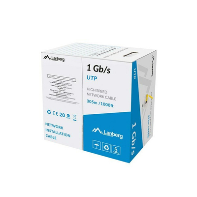 Product Καλώδιο Δικτύου Lanberg UTP 1GB/S 305M WIRE CCA YELLOW base image