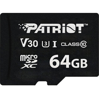 Product Κάρτα Μνήμης MicroSDXC 64GB Patriot VX Series V30 Class 10 UHS-I U3 4K UHD PSF64GVX31MCX base image