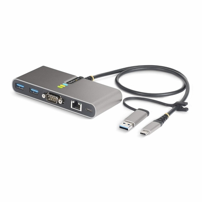 Product Docking Station StarTech 2-Port USB-C/USB-A with GbE and RS232 Serial, 2x USB-A 2 ports base image