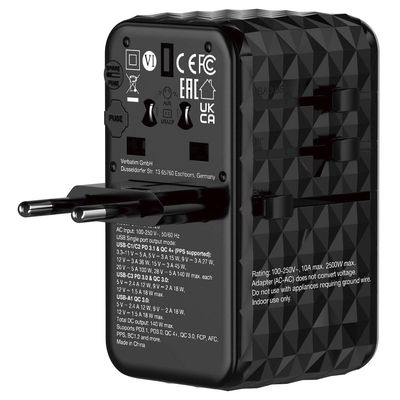 Product Αντάπτορας Πρίζας Verbatim GaN III Uni.Travel 140W UTA-10 32125 base image