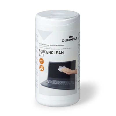 Product Καθαριστικό Γραφείου Durable BOX 100 Screen Cleaning Wipes 573602 base image