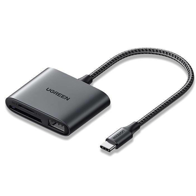 Product Card Reader Ugreen USB-C to SD/TF + USB 2.0 Memory base image