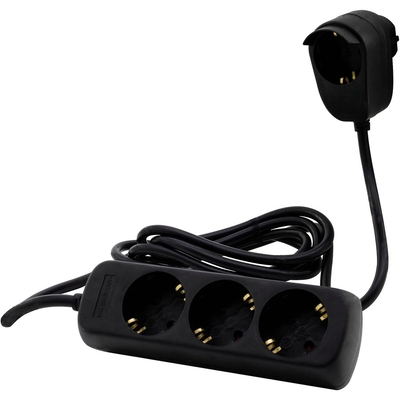 Product Πολύπριζο REV 3+1-fold 2m black Powersplit base image