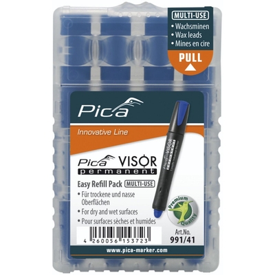Product Ανταλλακτικά Μαρκαδόρων Pica VISOR permanent refills blue base image