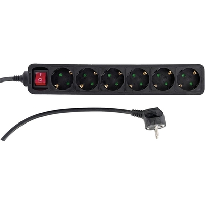 Product Πολύπριζο REV Socket line 6-fold 1,4 m w. switch black base image