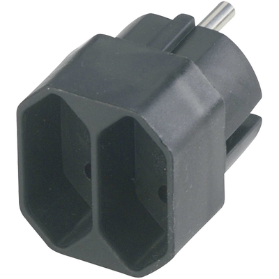 Product Ταφ REV transition plug 2-fold black Eurosteckdosen base image