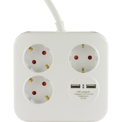 Product Πολύπριζο REV PowerQuad 3-fold 2x USB white base image