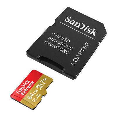 Product Κάρτα Μνήμης SanDisk EXTREME microSDXC 64 GB 170/80 MB/s UHS-I U3 (SDSQXAH-064G-GN6MA) base image